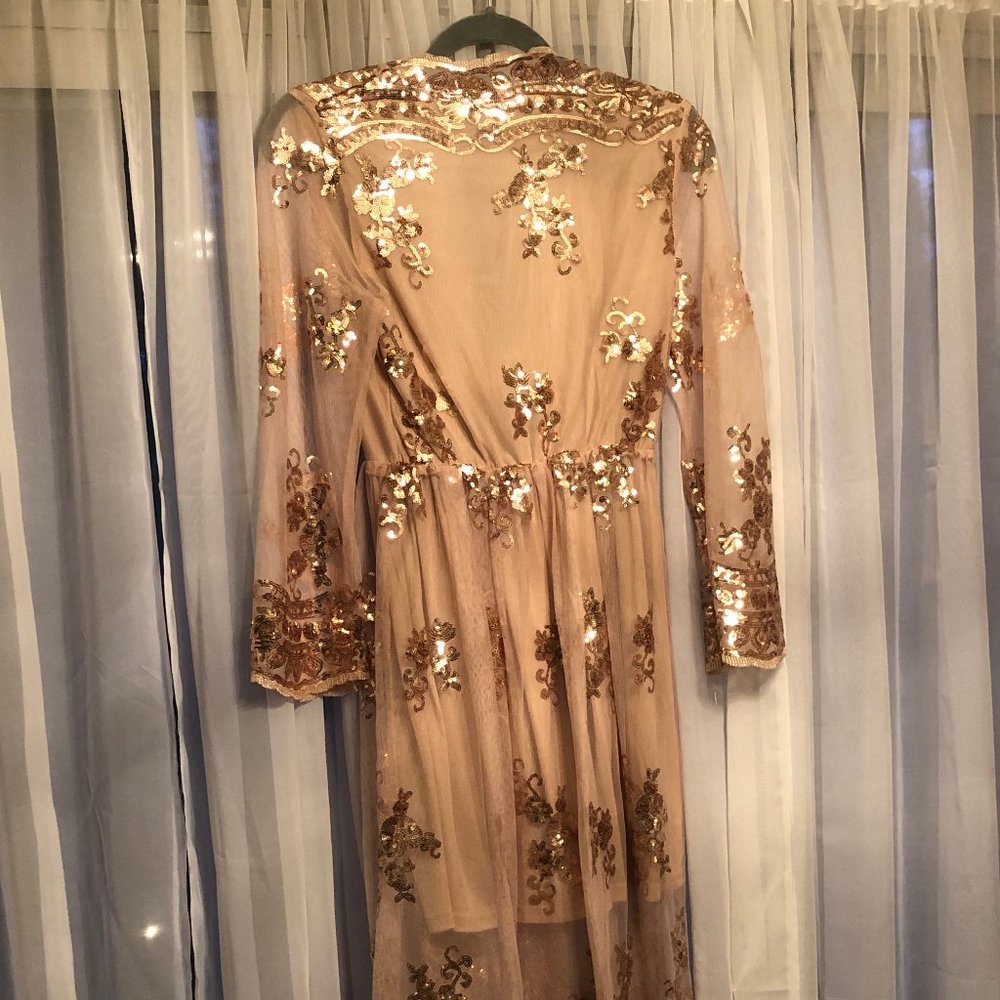 rose gold sequin dress NWOT